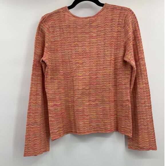 J.H Collectibles Womens Peach Multicolored Knitted Pullover Sweater Medium - Picture 2 of 7
